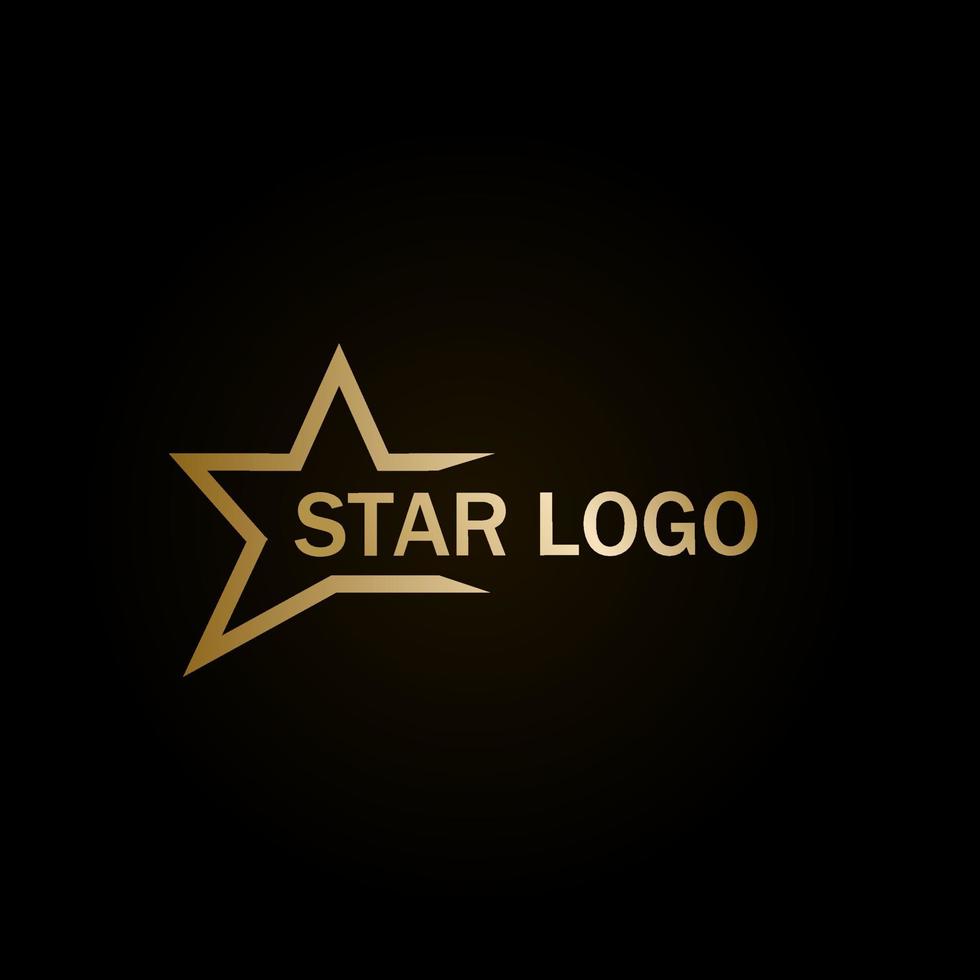 Gold Star Logo Vector on Black Background. Perfect For Your Business Logo Or Big Event Logo.