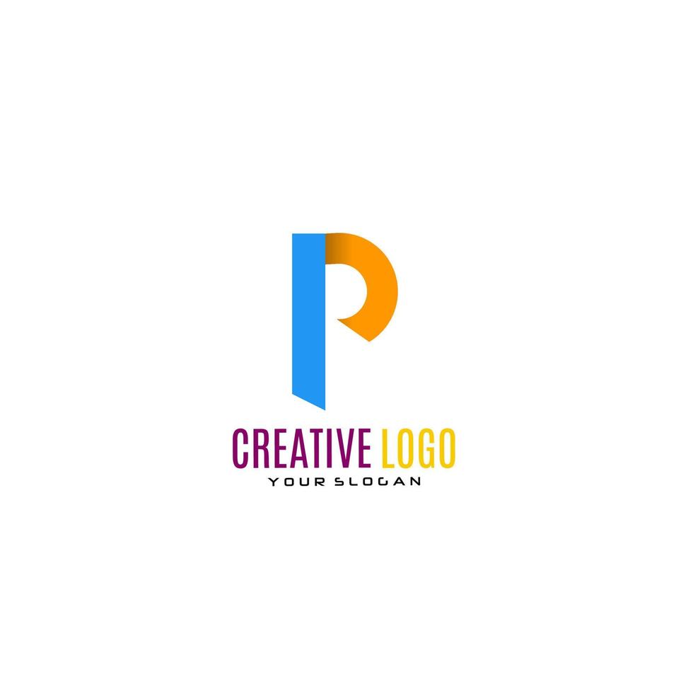 Creative Letter P Logo Design. vector