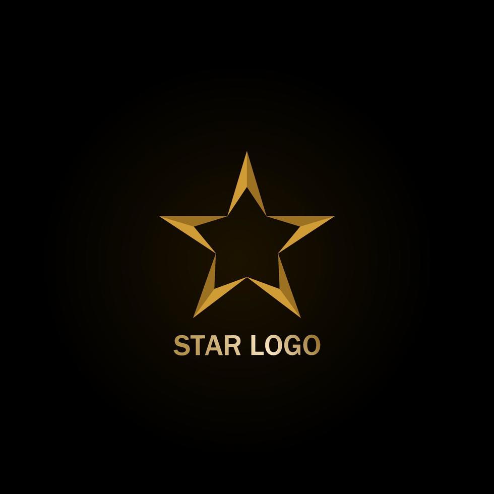 Gold Star Logo Vector on Black Background. Perfect For Your Business Logo Or Big Event Logo.