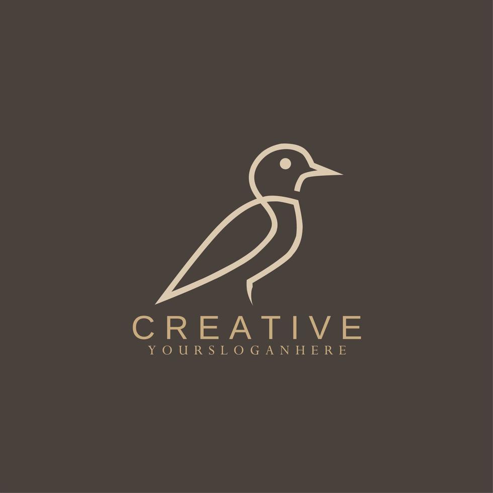 pájaro logo modelo en línea Arte estilo. creativo resumen pájaro logo. vector