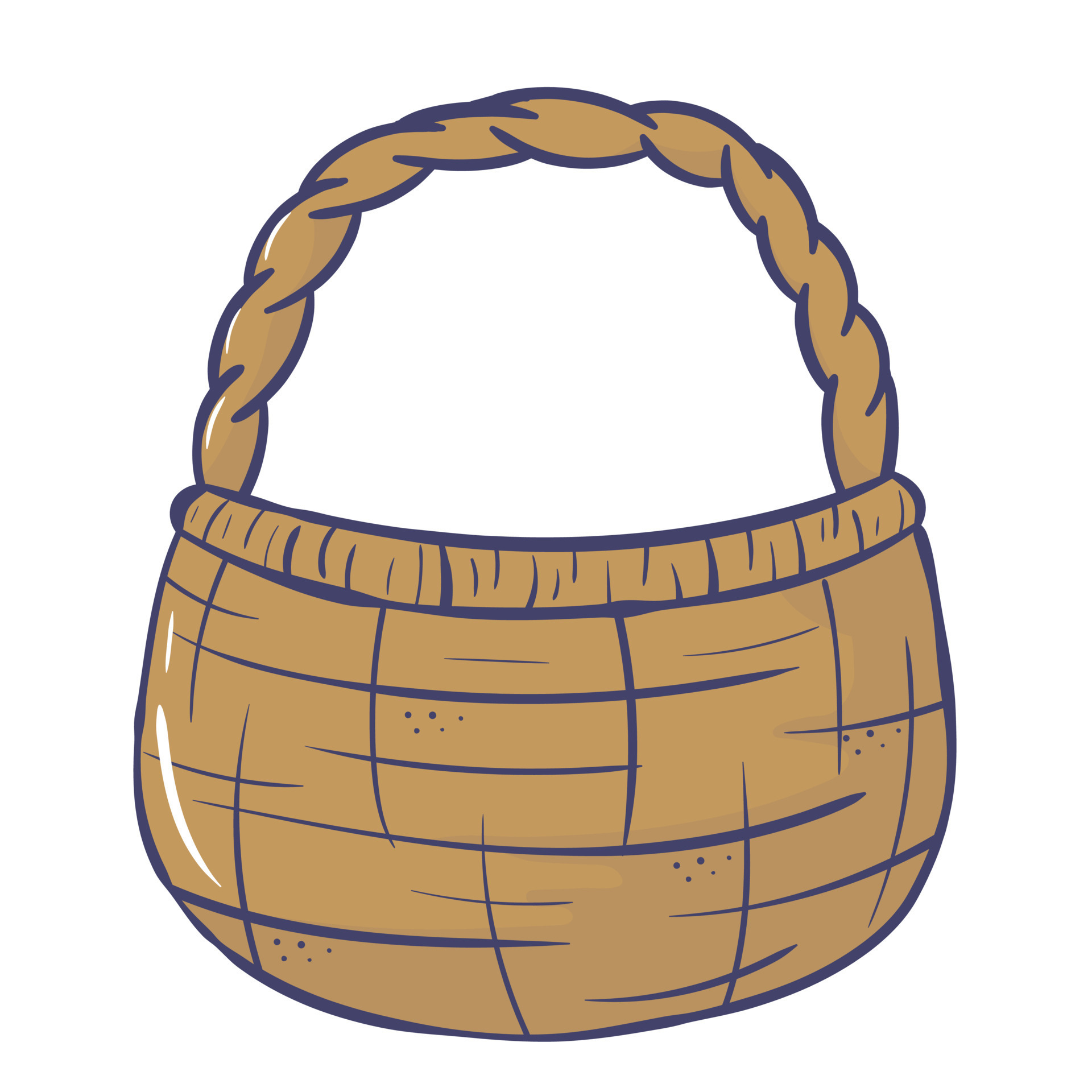 Doodle cartoon wicker empty basket 20713283 Vector Art at Vecteezy