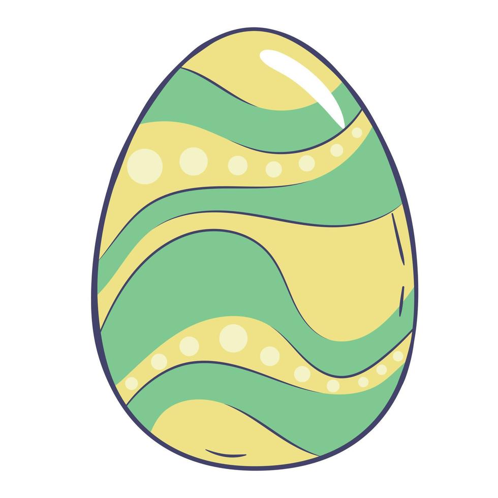 Doodle cartoon easter egg with pastel abstract pattern vector