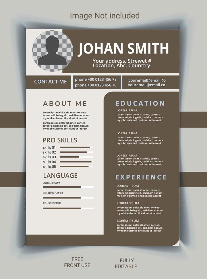 Creative and professional cv design vector