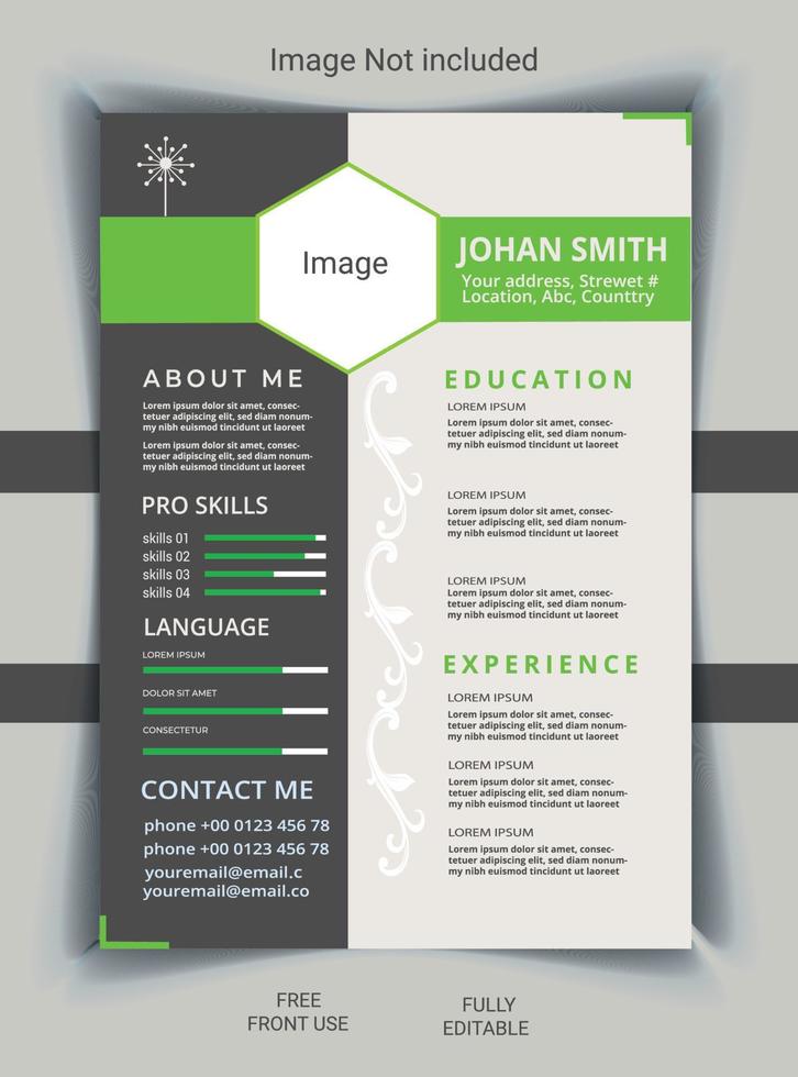 Creative and professional cv design vector