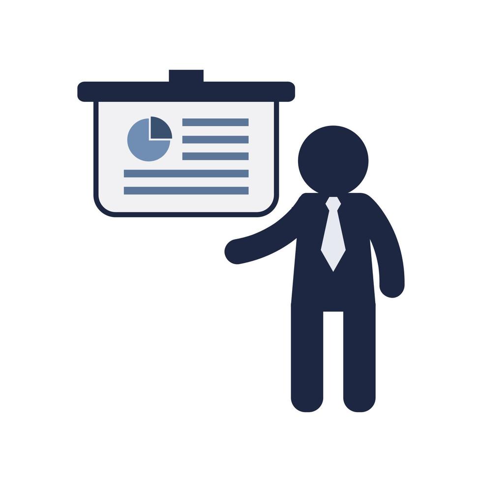 man avatar icon isolate man with presentation flat icon vector