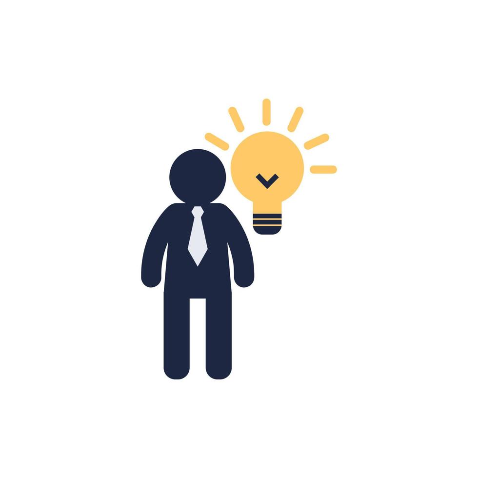 isolate man avatar icon  man with light bulb idea icon symbol vector