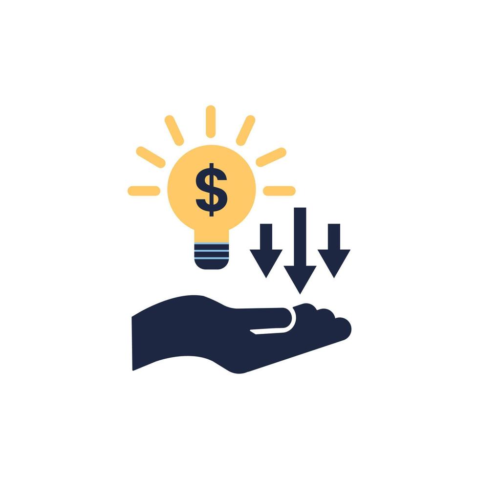 isolate hand holding light bulb idea icon symbol elements vector