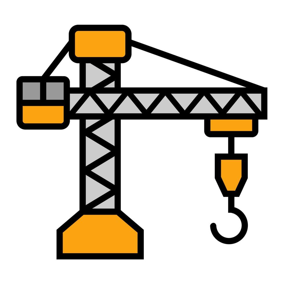 Illustration Vector Graphic of crane machine, construction, work icon
