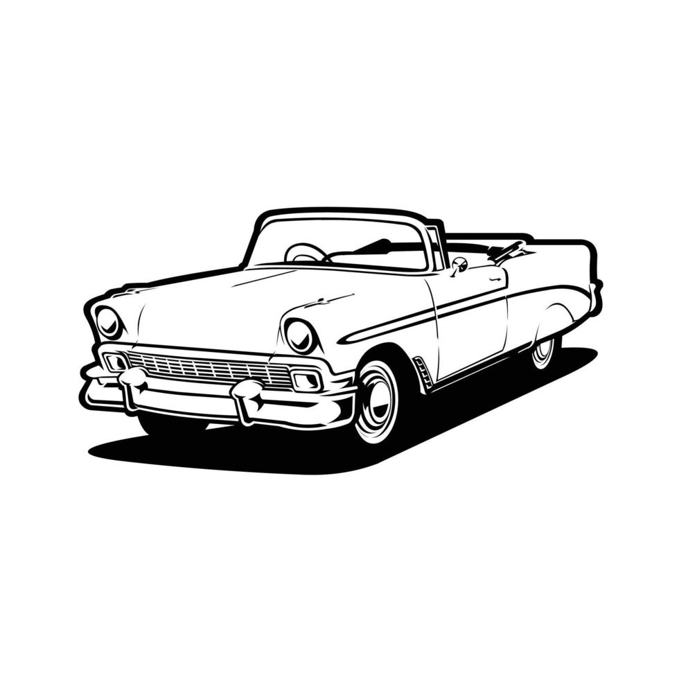 Premium Classic Car Vector Silhouette Design. Ready Made Vintage Vector Illustration. Best for Automotive Related Business