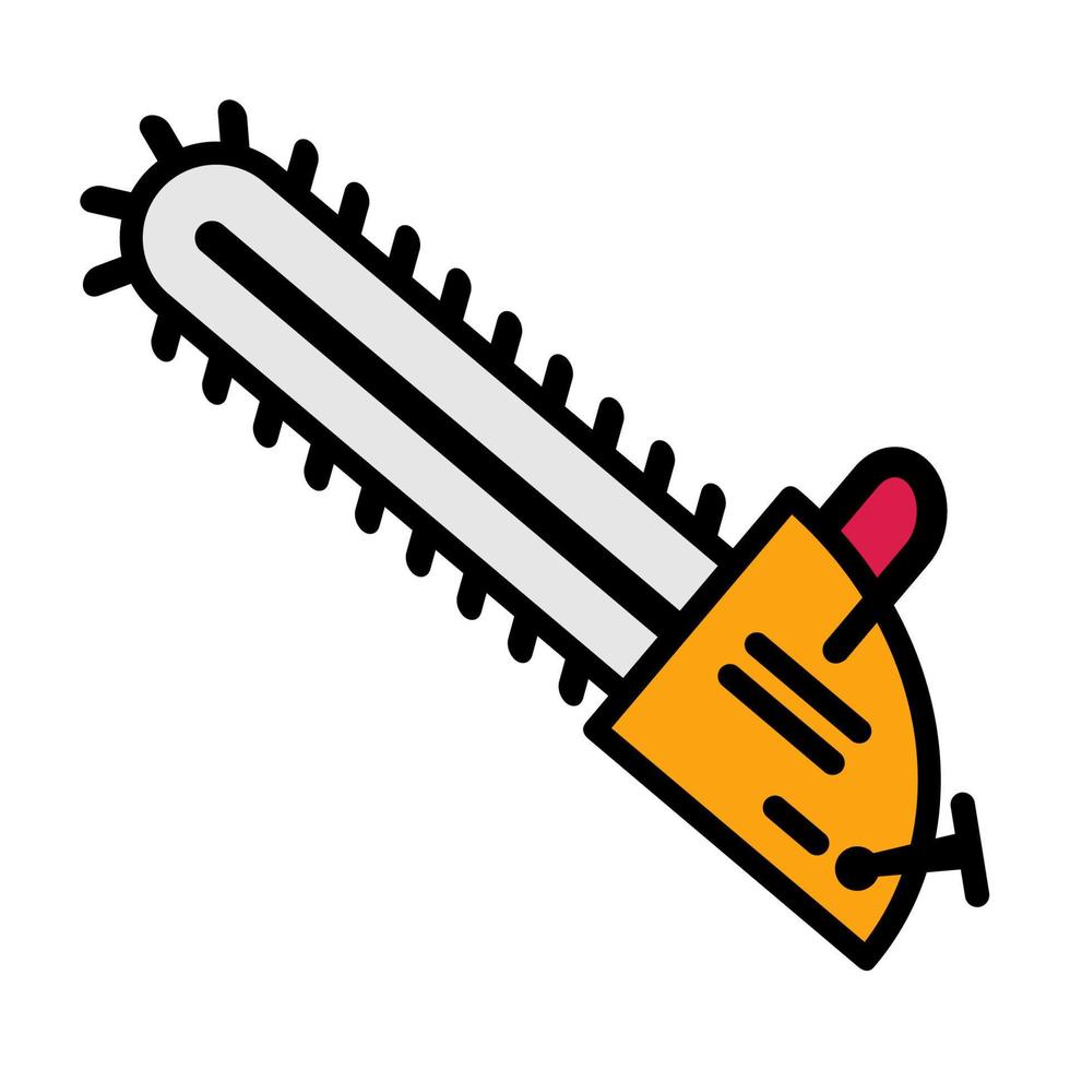 Illustration Vector Graphic of chainsaw, tool wood, equipment work icon