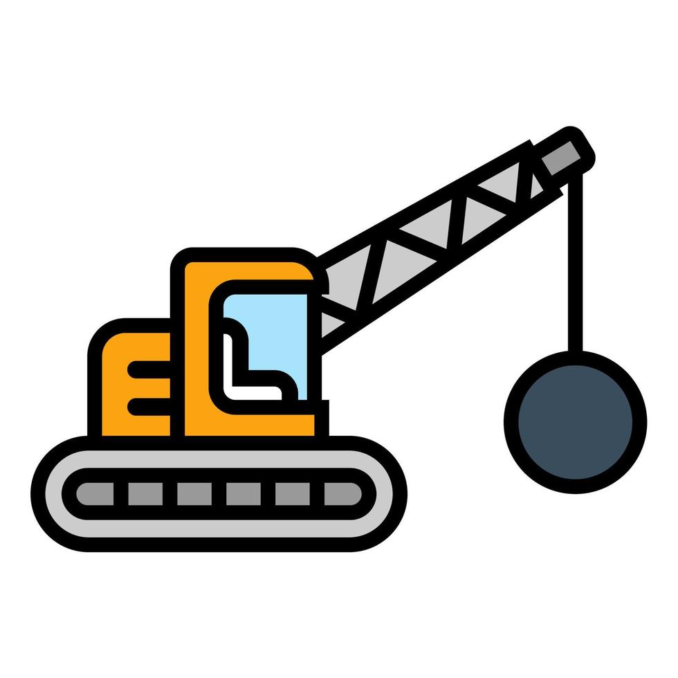 Illustration Vector Graphic of demolish, vehicle, work construction icon