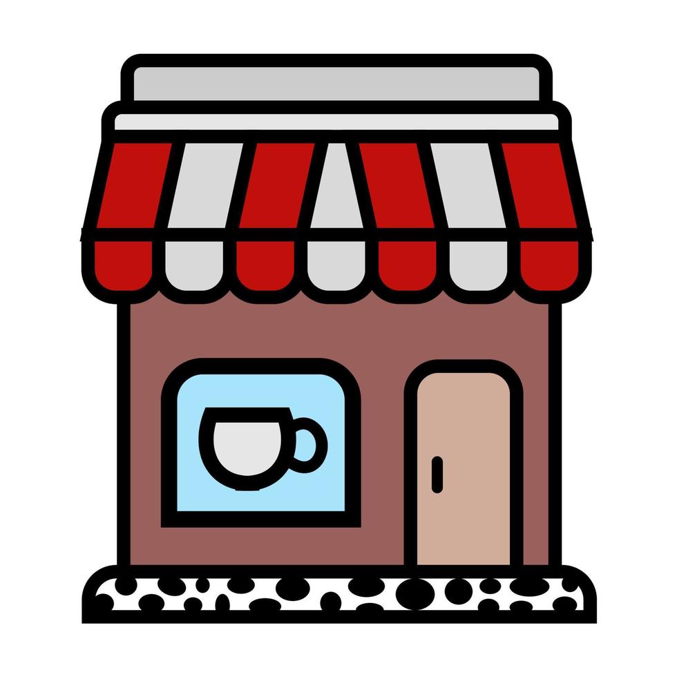 ilustración vector gráfico de café edificio, tienda café, Tienda icono