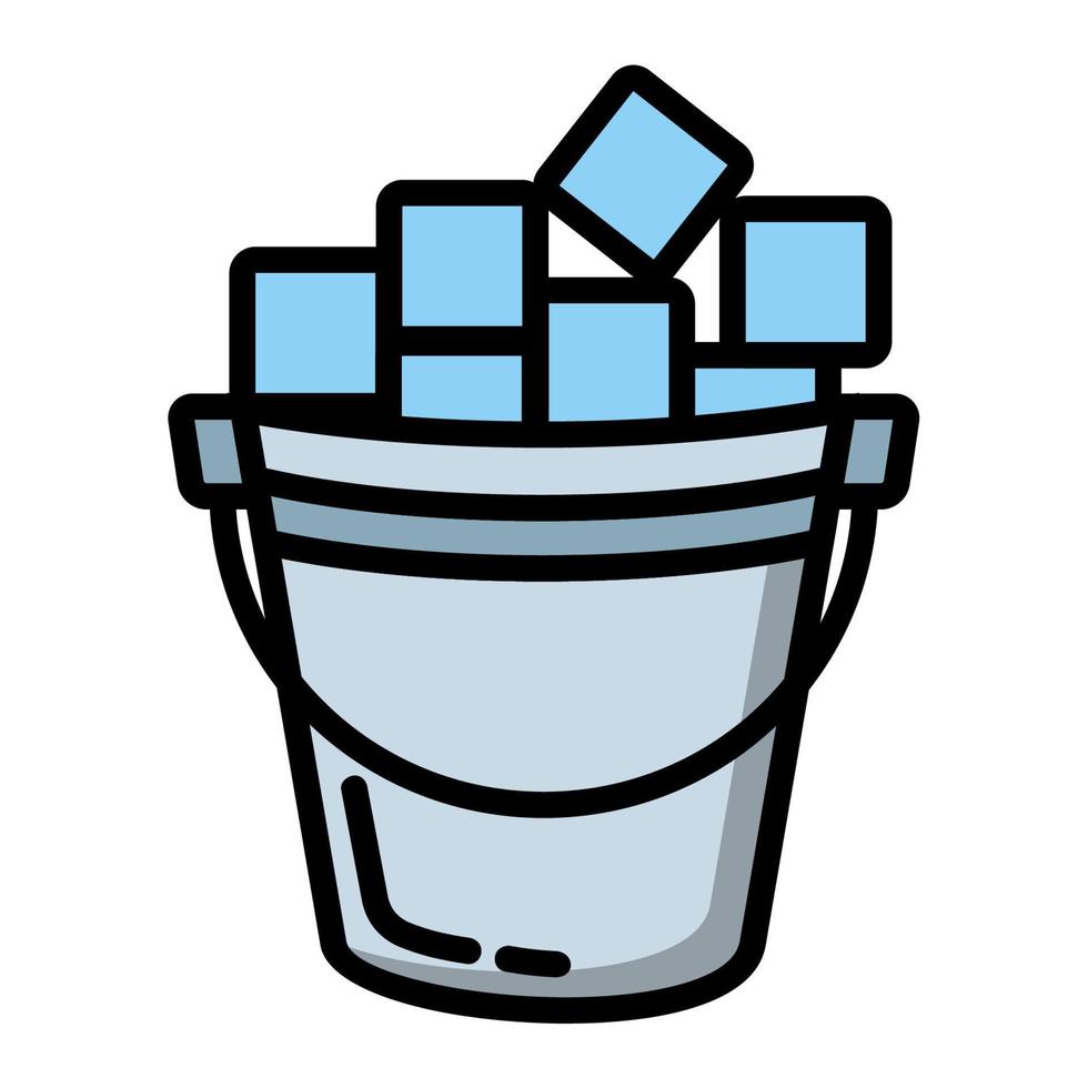 Illustration Vector Graphic of ice bucket, drink, ice cubes icon