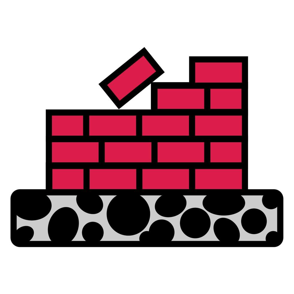 Illustration Vector Graphic of bricks wall, equipment, construction icon