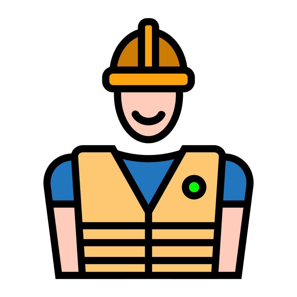 ilustración vector gráfico de avatar, construcción obrero, trabajo hombre, persona icono