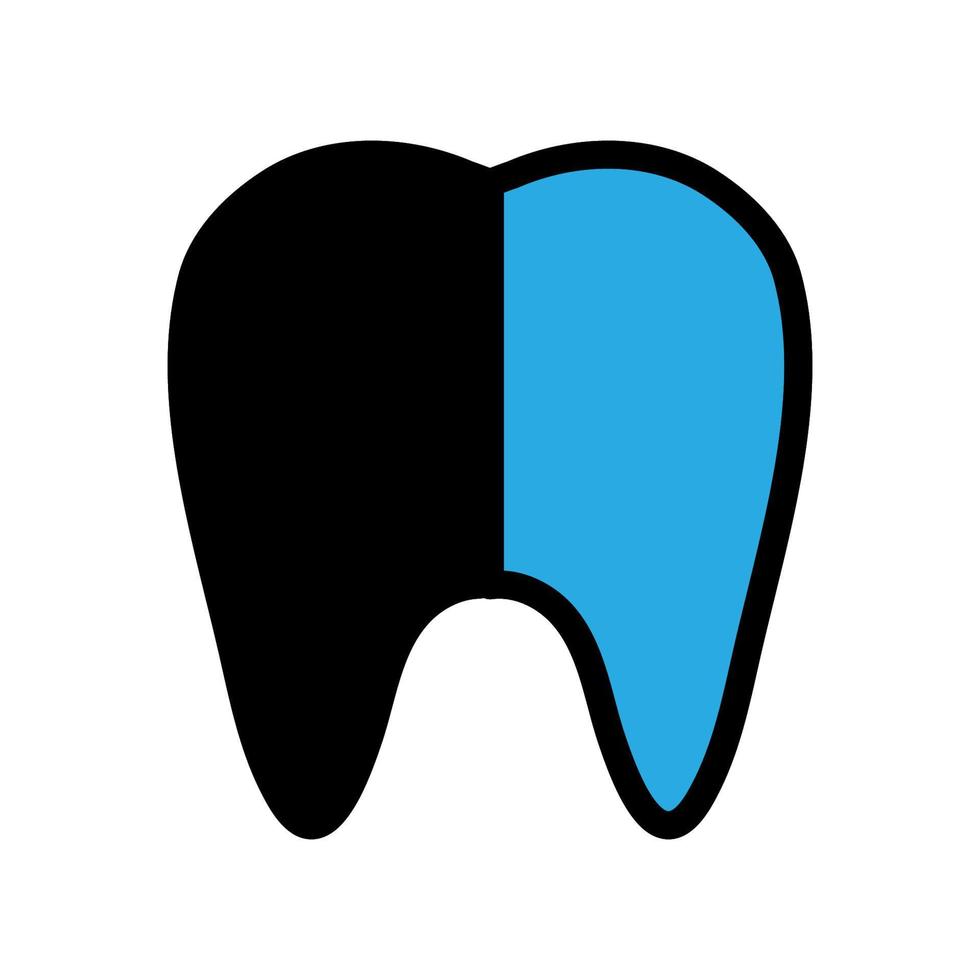 línea de rayos x dental aislada sobre fondo blanco. icono negro plano y delgado en el estilo de contorno moderno. símbolo lineal y trazo editable. ilustración de vector de trazo simple y perfecto de píxeles.