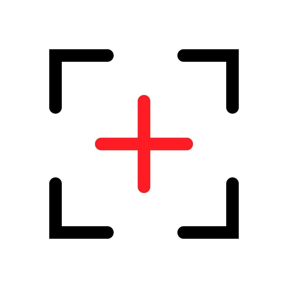 Target crosshair line icon isolated on white background. Black flat thin icon on modern outline style. Linear symbol and editable stroke. Simple and pixel perfect stroke vector illustration