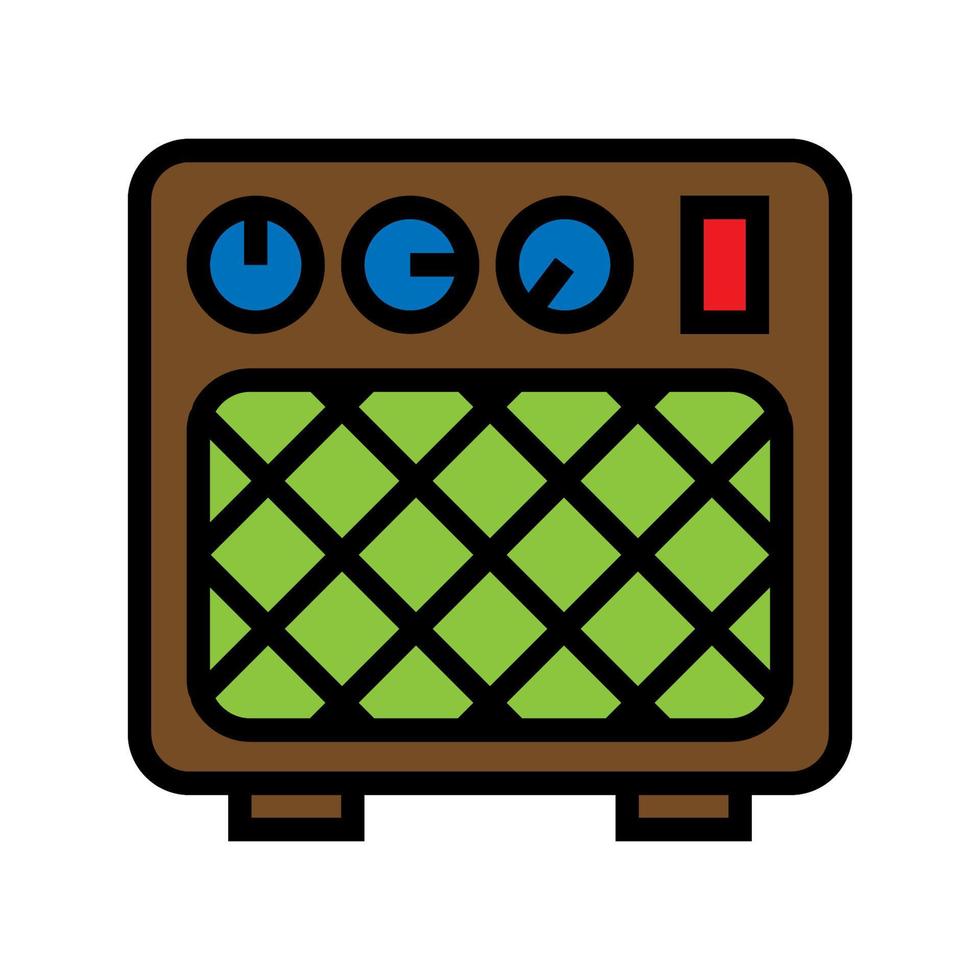 Guitar amplifier line icon isolated on white background. Black flat thin icon on modern outline style. Linear symbol and editable stroke. Simple and pixel perfect stroke vector illustration.