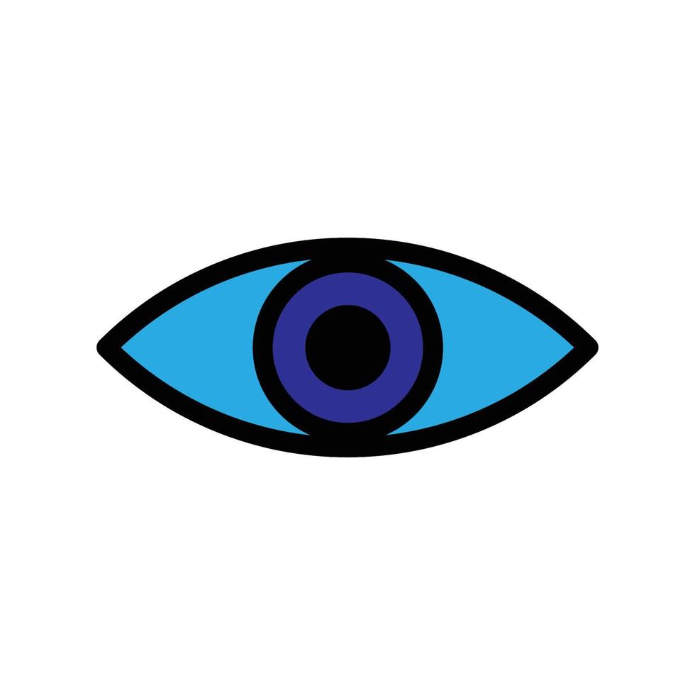 viendo el icono de la línea del ojo aislado sobre fondo blanco. icono negro plano y delgado en el estilo de contorno moderno. símbolo lineal y trazo editable. ilustración de vector de trazo simple y perfecto de píxeles