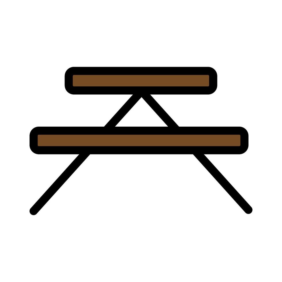 Picnic table line icon isolated on white background. Black flat thin icon on modern outline style. Linear symbol and editable stroke. Simple and pixel perfect stroke vector illustration.