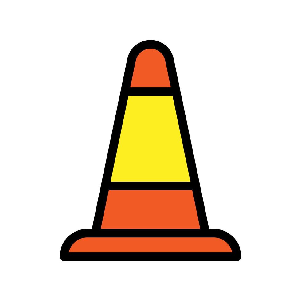 Traffic cone icon line isolated on white background. Black flat thin icon on modern outline style. Linear symbol and editable stroke. Simple and pixel perfect stroke vector illustration