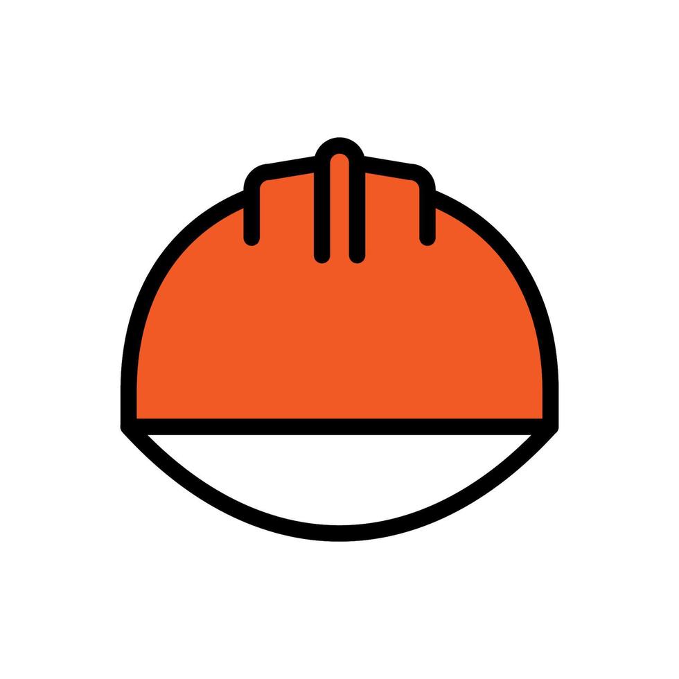 Construction hat icon line isolated on white background. Black flat thin icon on modern outline style. Linear symbol and editable stroke. Simple and pixel perfect stroke vector illustration