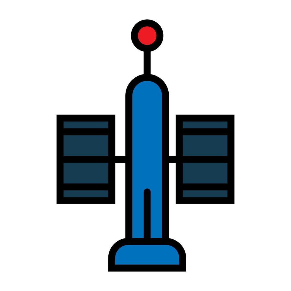 icono de línea de satélite comercial aislado sobre fondo blanco. icono negro plano y delgado en el estilo de contorno moderno. símbolo lineal y trazo editable. ilustración de vector de trazo simple y perfecto de píxeles