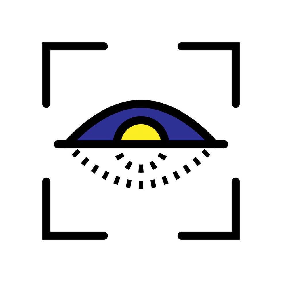 icono de línea de escaneo de retina aislado sobre fondo blanco. icono negro plano y delgado en el estilo de contorno moderno. símbolo lineal y trazo editable. ilustración de vector de trazo simple y perfecto de píxeles