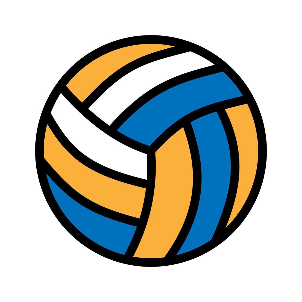 Volleyball ball line icon isolated on white background. Black flat thin icon on modern outline style. Linear symbol and editable stroke. Simple and pixel perfect stroke vector illustration