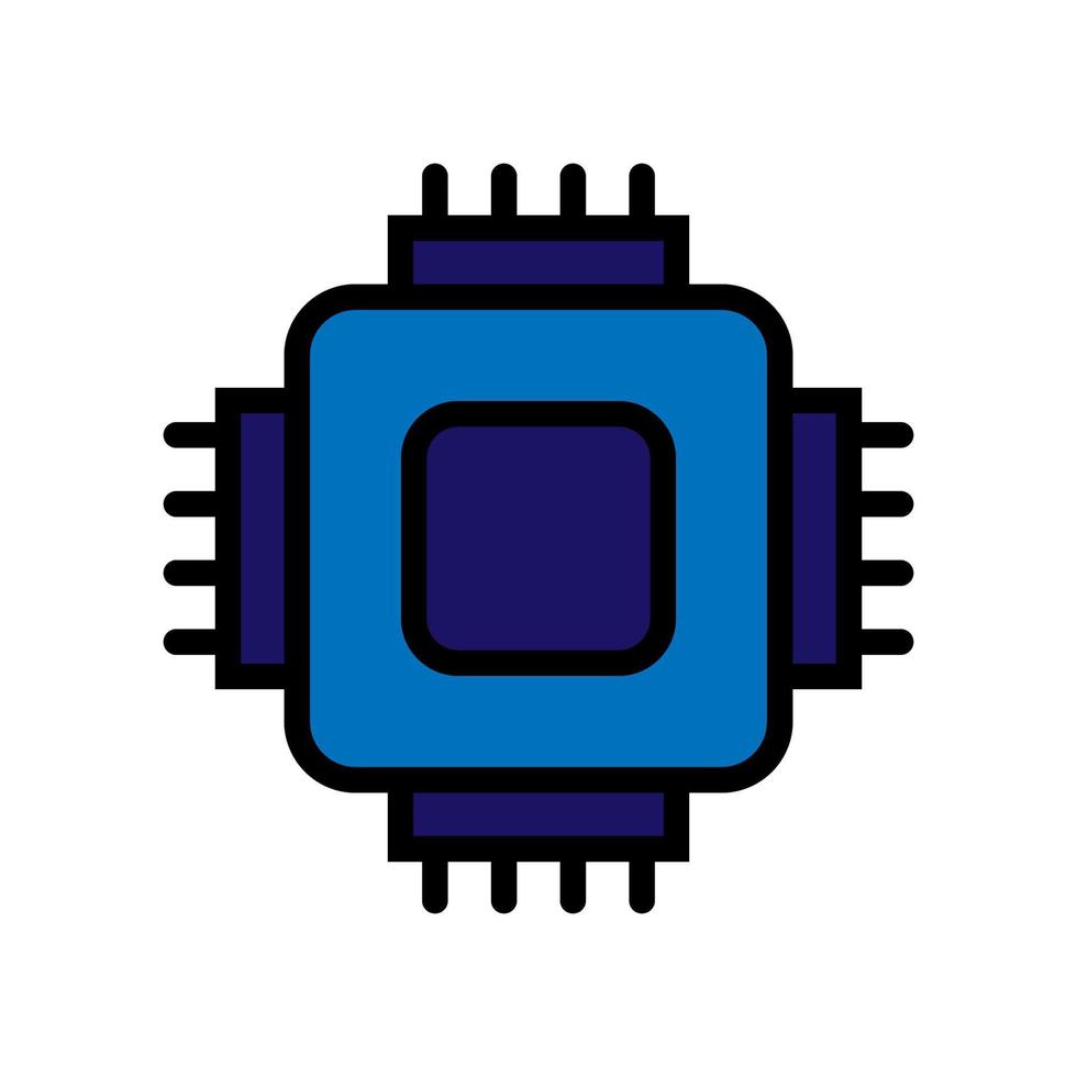 Processor line icon isolated on white background. Black flat thin icon on modern outline style. Linear symbol and editable stroke. Simple and pixel perfect stroke vector illustration