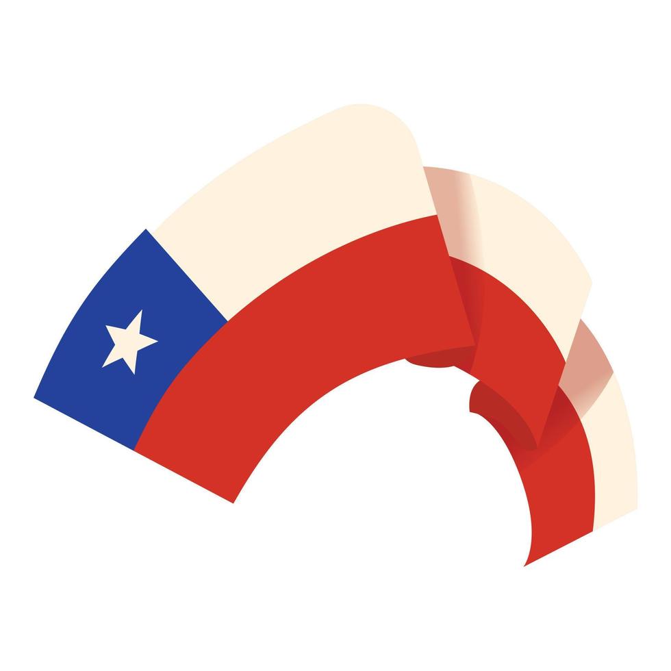 Chile flag icon cartoon vector. Travel button vector