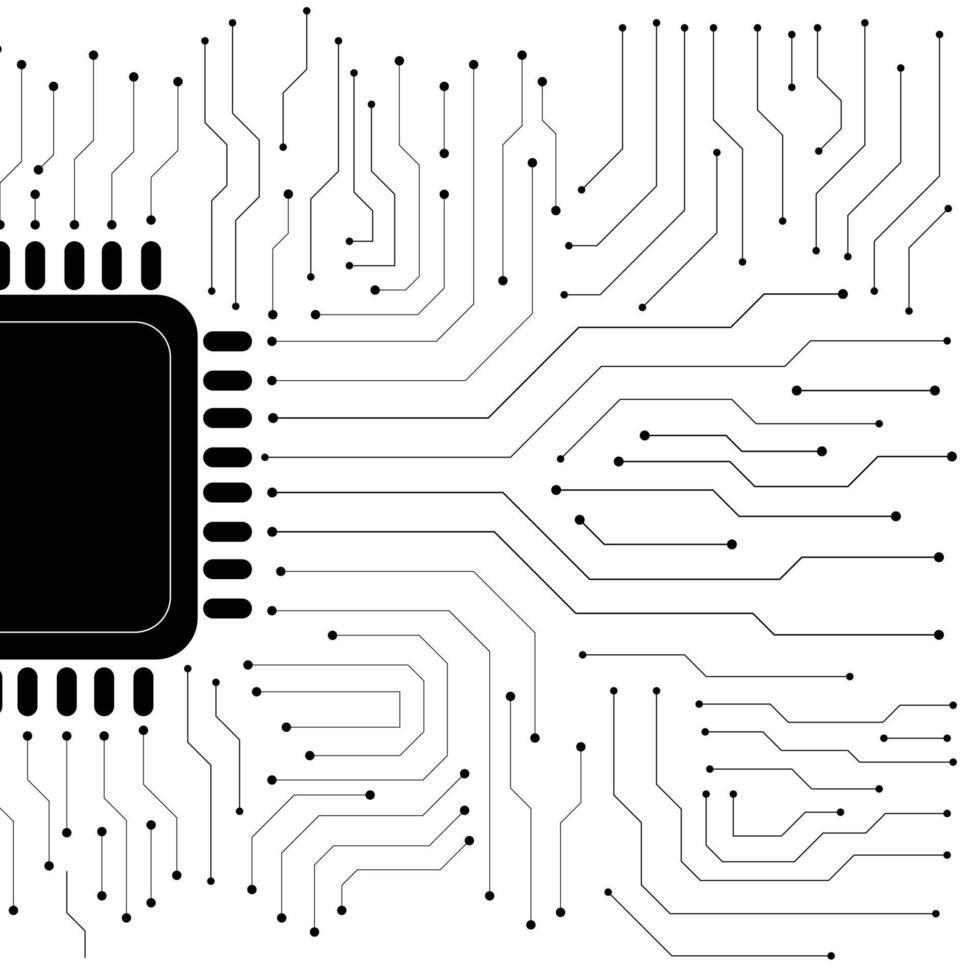 vector de placa de circuito electrónico de chip de computadora para concepto de tecnología y finanzas y educación para el futuro