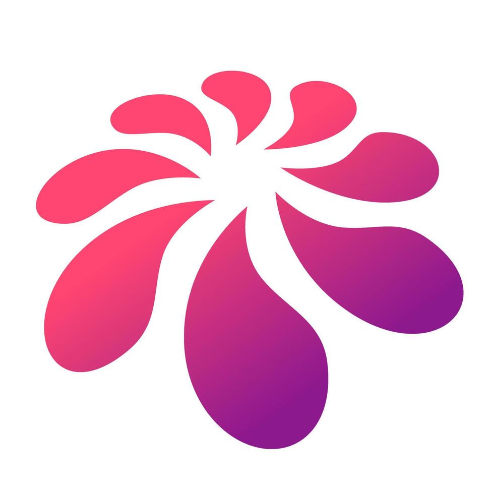 Abstract flower symbol with curled petals. Flower symbol. Whirlpool logo vector