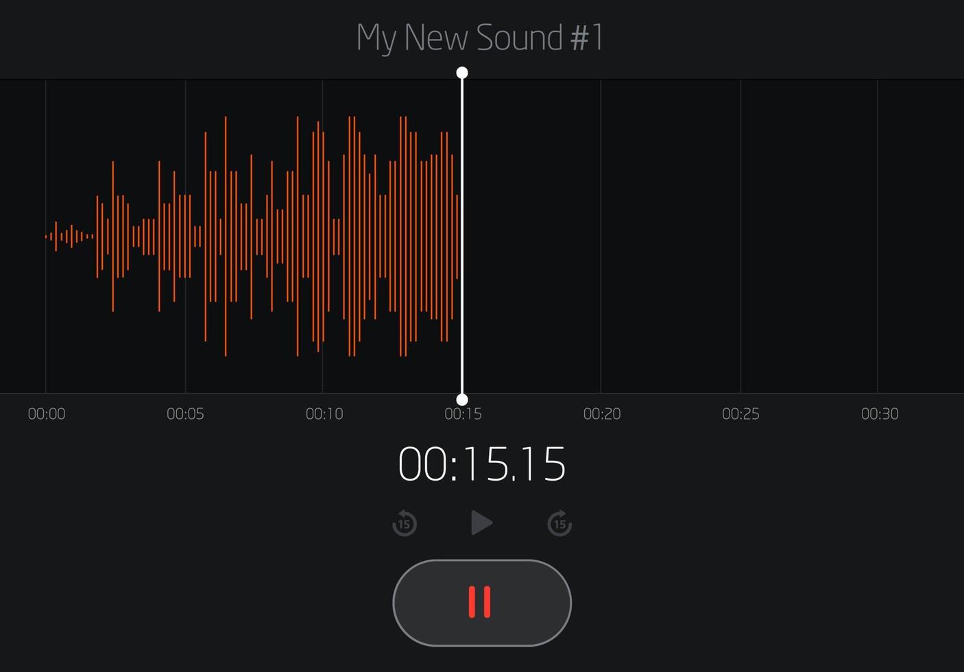 Audio player interface for creating music, recording voice or song. Audio player interface design. vector