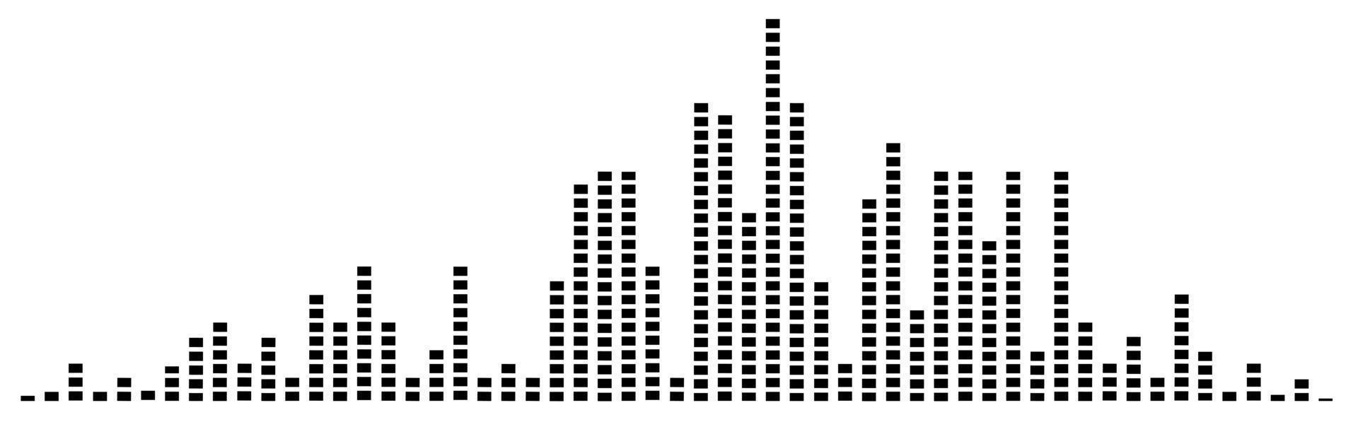 Equalizer, Music, Sound wave. Silhouette of graphic electronic equalizer. vector