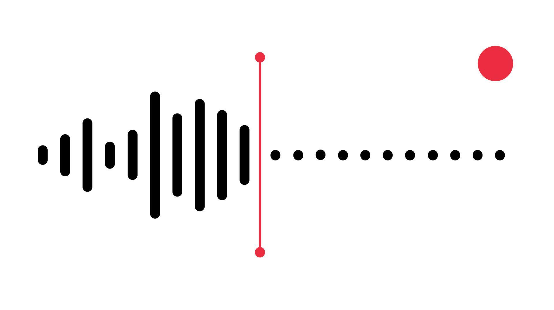 Sound recording. Audio is being recorded. Audio wave recording