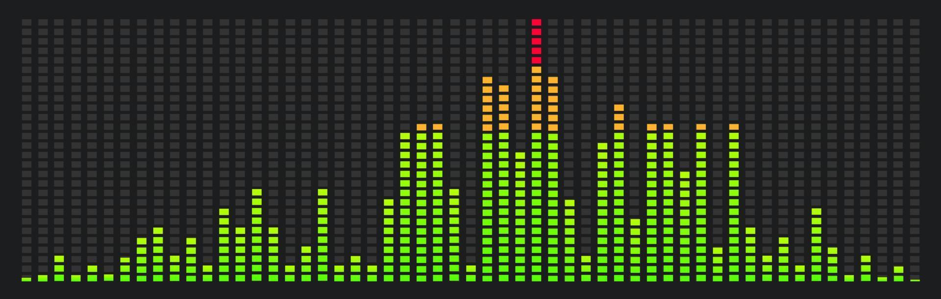 Equalizer, Music, Voice, Sound wave. Color electronic equalizer. vector