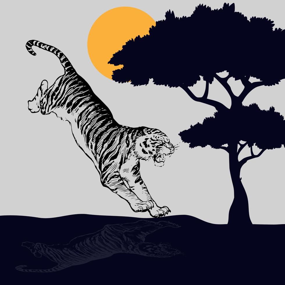 vector black white wild animals design