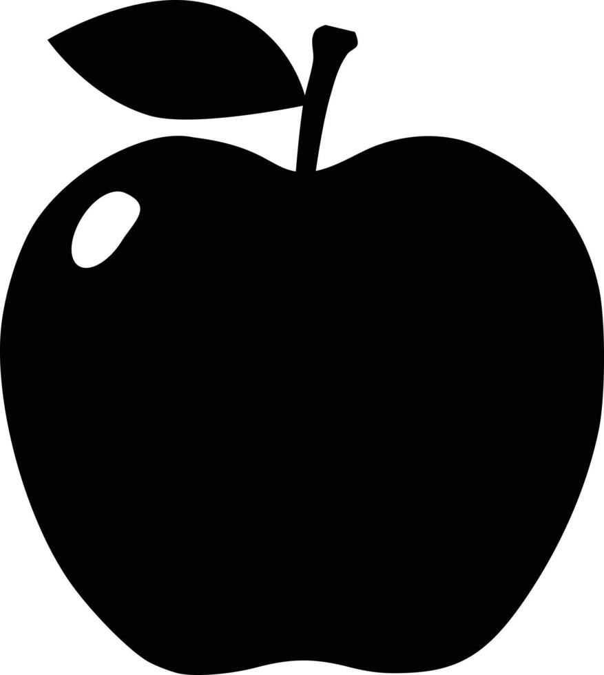 Apple Fruit silhouette isolated on white vector