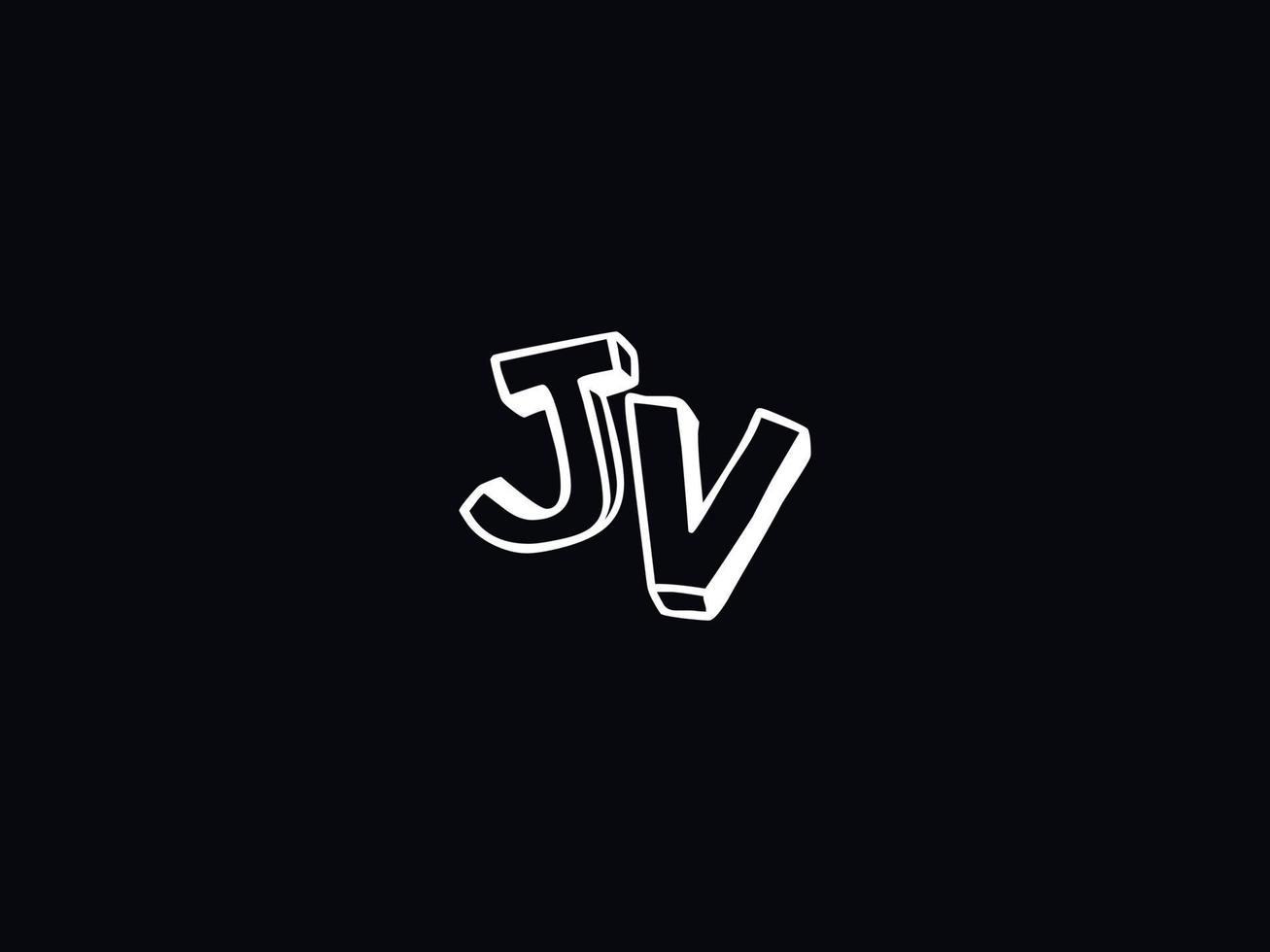 Minimal Jv Letter Logo, Creative JV Logo Icon Vector