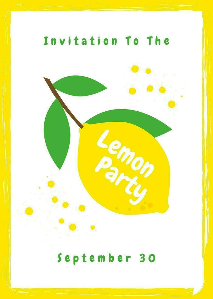 Lemon Party Greeting Card template