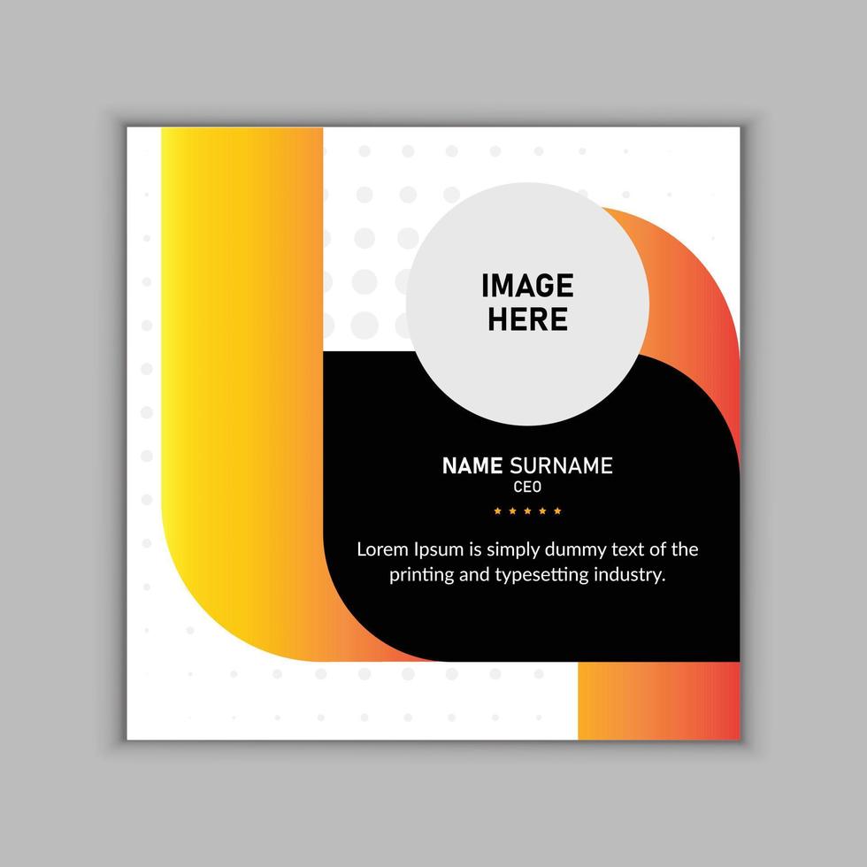 Modern and creative client testimonials or customer feedback social media post design vector