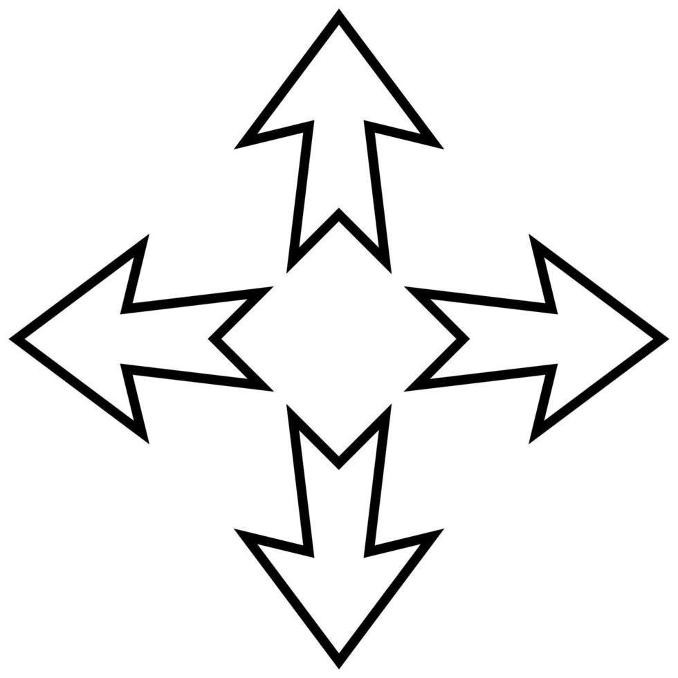 dibujos animados navegación flechas lados arriba abajo, contorno flechas Derecha izquierda vector