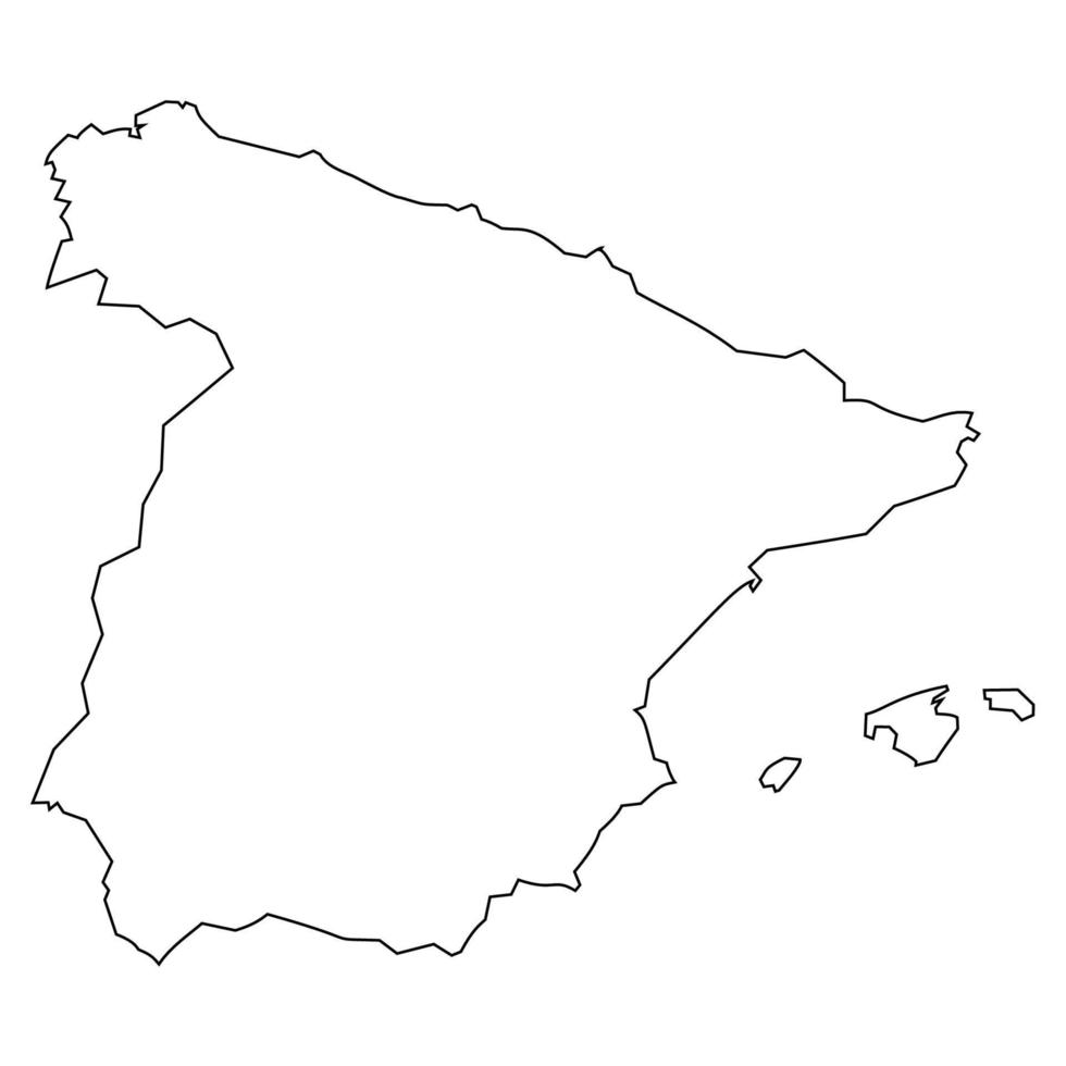 Outline country state Spain, border outline state Spain vector