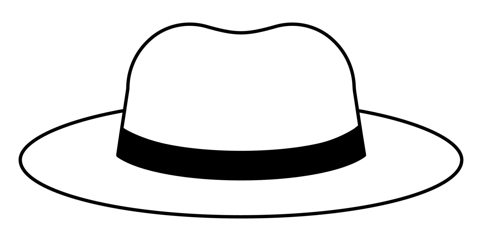 blanco sombrero con negro cordón cinta, blanco sombrero para diseño vector