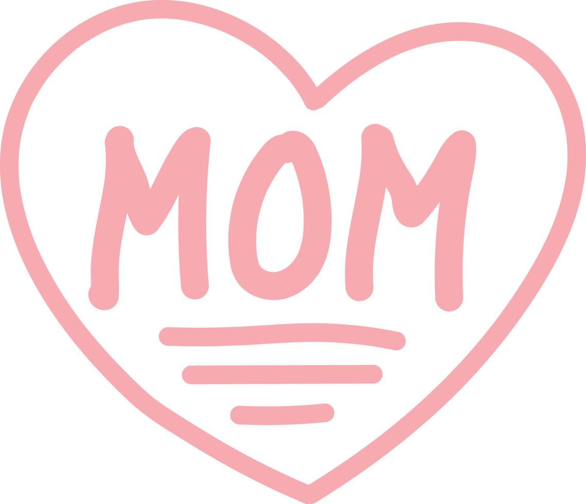 Icon sign I love mom, red heart and word mom vector