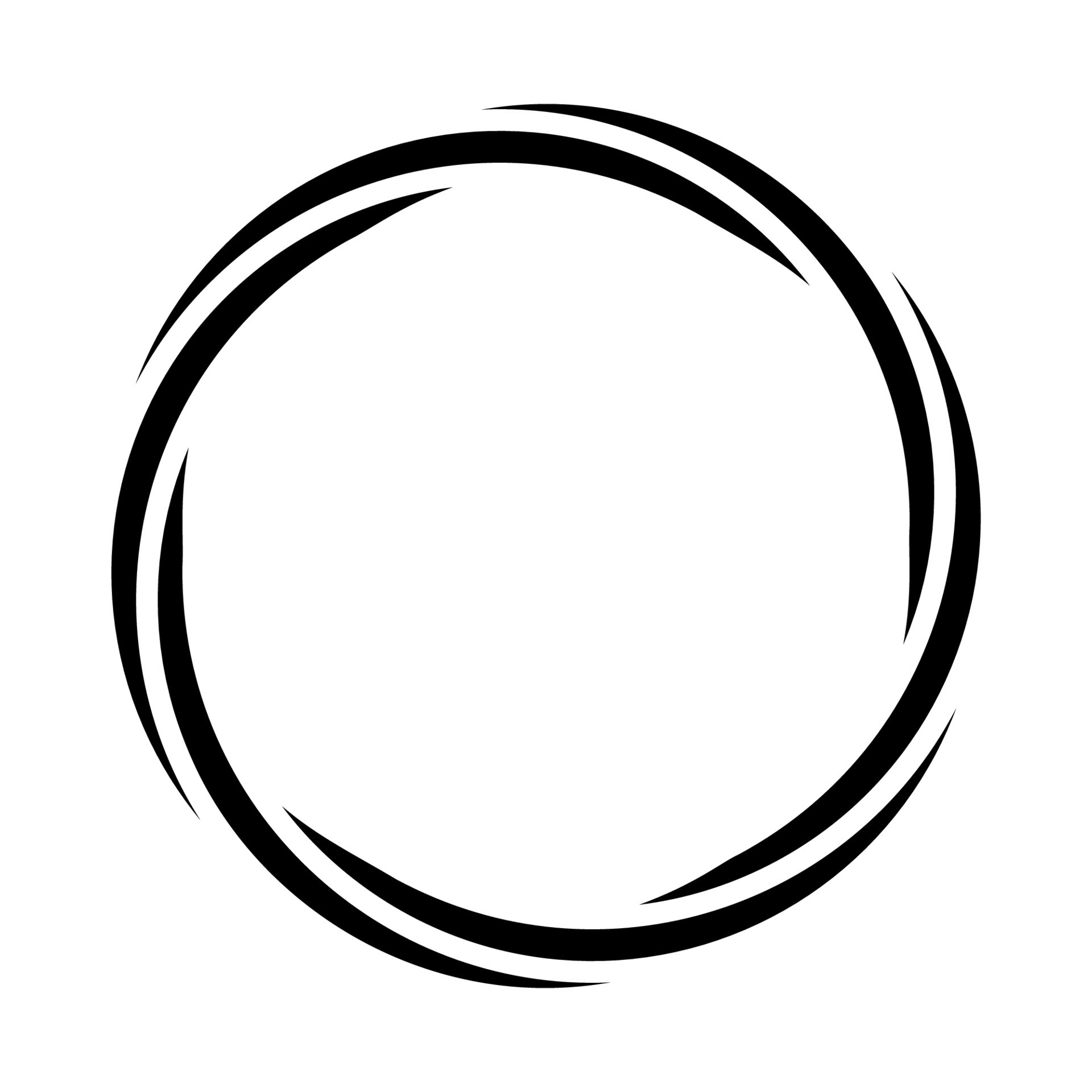 Circle logo pattern, round line frame element, circular icon swirl