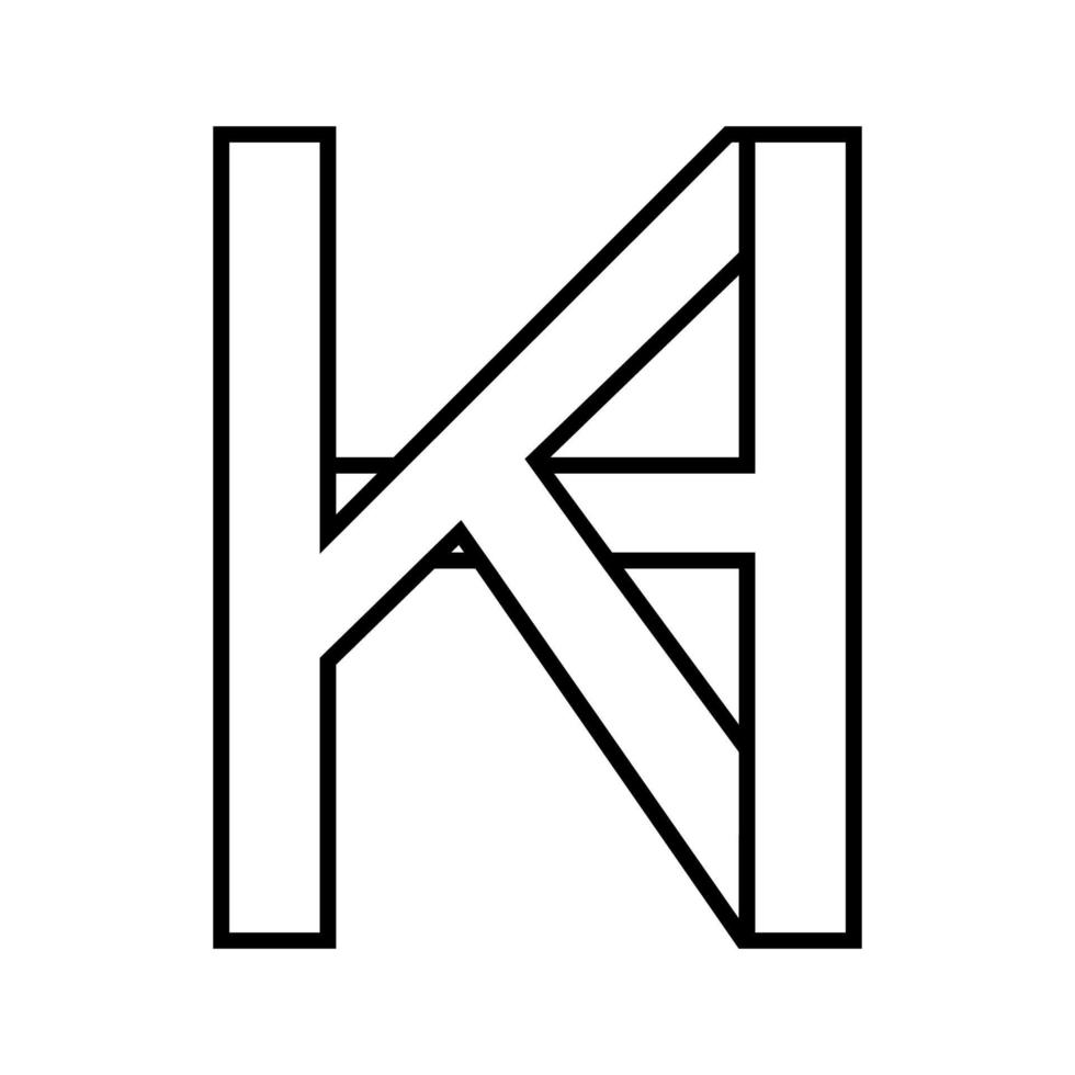 Logo sign kh hk, icon double letters logotype h k vector