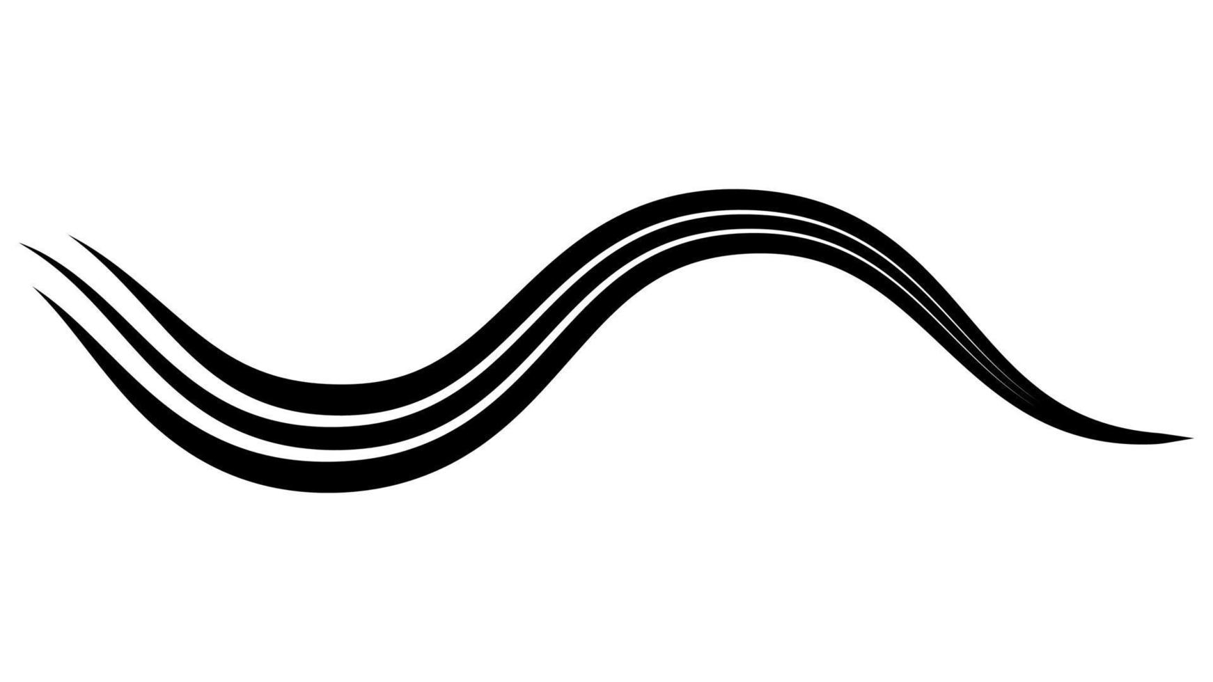 Swoosh tail curve line, underline swash logo, strip swish decoration vector