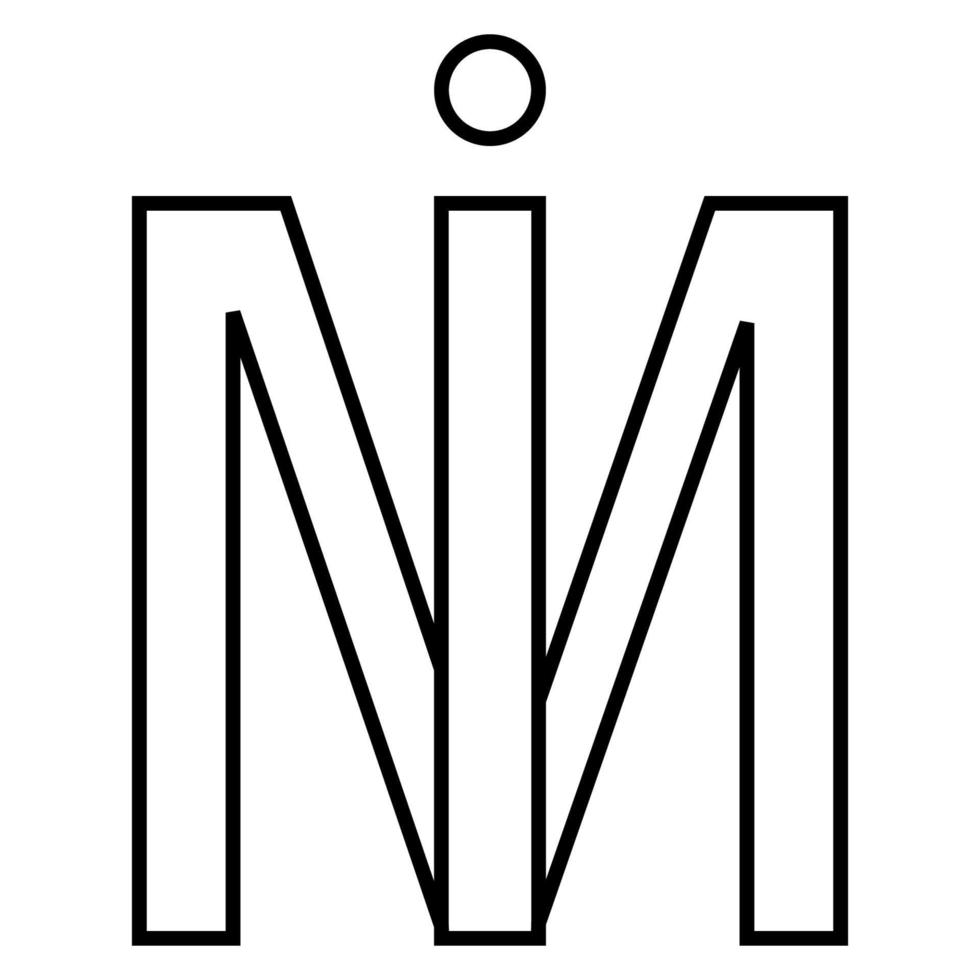 Logo sign im mi icon, nft interlaced letters i m vector